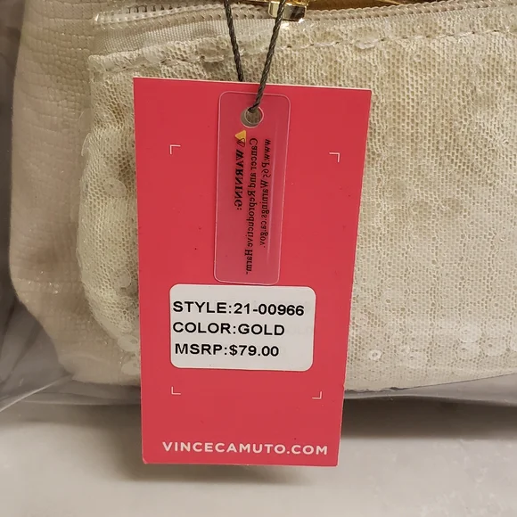 Vince Camuto Gold and Cream Cosmetic Bag Set - Picture 7 of 7